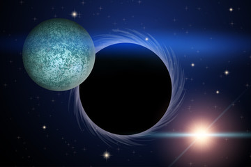 background of space with black hole