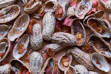 Wall Mural - Peanut shell on table