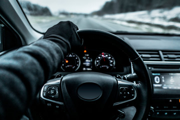 car dashboard and steering wheel