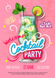 © annbozhko - Cocktail party poster in eclectic modern style. Realistic cocktail