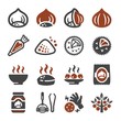 chestnut icon set,vector and illustration