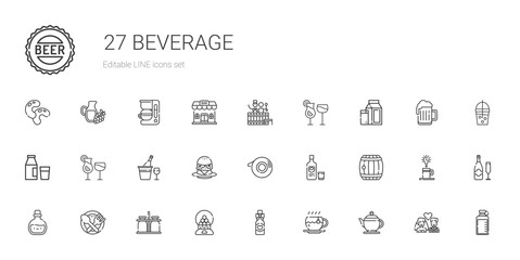 Canvas Print - beverage icons set