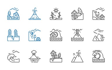 Sticker - volcano icons set