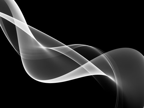 Abstract Black And White Wave Design 