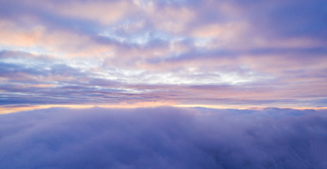 Wall Mural - beautiful sunrise cloudy sky from aerial view