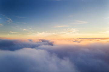 Wall Mural - beautiful sunrise cloudy sky from aerial view