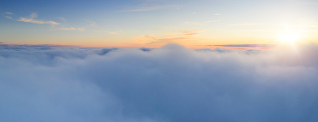 Wall Mural - beautiful sunrise cloudy sky from aerial view