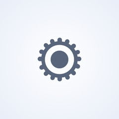 Poster - Settings, gear, vector best gray line icon