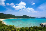 Fototapeta Góry - Tropical paradise landscape at Aharen Beach on Tokashiki Island in Okinawa, Japan