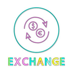 Aufkleber - exchange round linear icon for online commerce