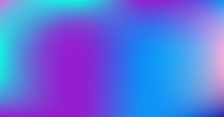 Purple Blue Gradient Vibrant Dreamy Vector Background. Sunrise, Sunset, Sky, Water Color Overlay Neon Design Element. Luxury Trendy Holograph Defocused Texture. Digital Funky Cool Tech Gradient Paper.