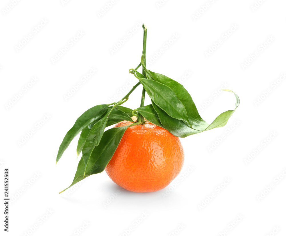 Tasty juicy tangerine on white background