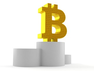 Sticker - Bitcoin symbol on podium