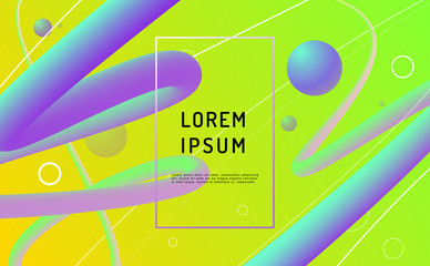 Fototapete - Abstract vector background. Modern composition with spheres and lines shape and place for text or message