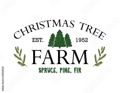 Fotografía Vintage sign for Christmas Tree Farm vector