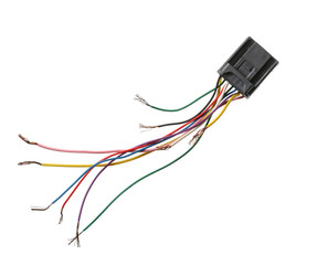 Wall Mural - jumper wire plug (with clipping path) isolated on white background