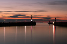 Whitby Harbour At Dusk