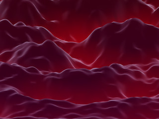 Abstract futuristic 3D mountains landscape on alien planet. Space surface - sci-fi backdrop. Virtual reality concept or cyberspace background. Fictional world, vector background EPS10 illustration.
