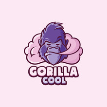 Gorilla Cool. Logo Template.
