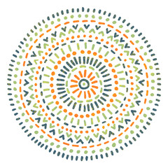 mandala drawn by hand in a vintage style. circle pattern. grunge texture. vector illustration.