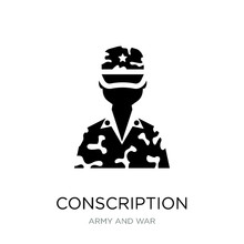Conscription Icon Vector On White Background, Conscription Trend