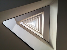 Minimalist Triangle Geometric Infinite Spiral Pattern  Modern Staircase Abstract Architecture Detail	Spiritual Symbol