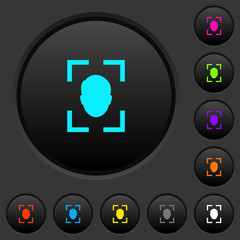 Canvas Print - Camera portrait mode dark push buttons with color icons