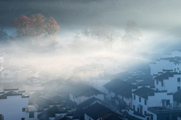 Sticker - wuyuan shicheng village in autumn