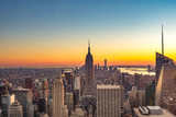 Fototapeta Na sufit - Sunset light of life has started from New York City, USA