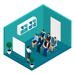 Wall Mural - Isometric Training Room, Front View, Coaches