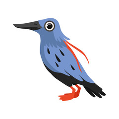 Wall Mural - beautiful blue bird vector illustration isolated on a white background