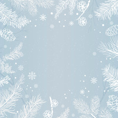 Poster - Blue background with winter decoration vector