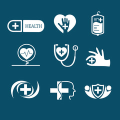 Wall Mural - Medical service logos vector set