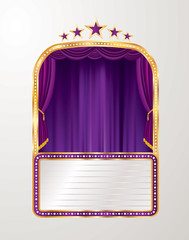 Wall Mural - blank purple billboard stars