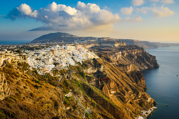 Wall Mural - Thira town on the cliffs of Santorini island, Greece