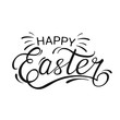 Happy Easter hand drawn lettering. Design for holiday greeting card, poster or invitation of the happy Easter day. Vector illustration.