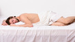 © be free - Man unshaven bearded face sleep bed. Time for nap. Sleep and relax concept. Feel comfortable and relax. Man handsome guy sleep. Sleep is vital to your physical and mental health. Healthy sleep habits