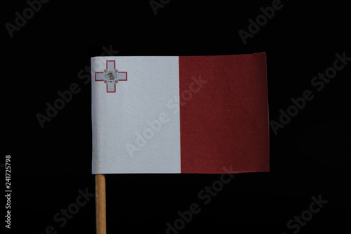 A Beautiful And Official Flag Of Malta On Toothpick On Black
