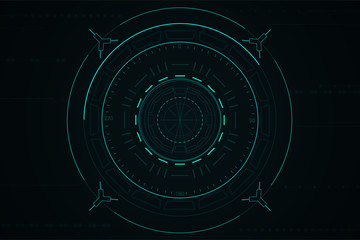 Wall Mural - digital blue vector radar with targets on monitor in searching. futuristic interface hud design. mil