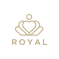 Poster - Geometric Vintage Creative Crown abstract Logo design vector template. Vintage Crown Logo Royal King Queen concept symbol Logotype concept icon. 