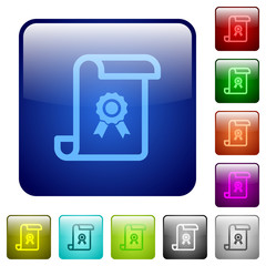 Sticker - Scroll with certificate color square buttons