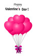 © Ekaterina - Valentine's day greeting card with bunch of pink heart shaped ba