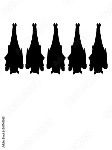 Fotografie, Obraz viele team freunde gruppe hängende fledermaus silhouette kopfüber decke oben sch