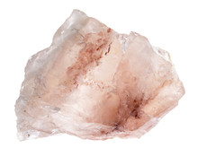 Raw Crystal Of Rose Quartz On White