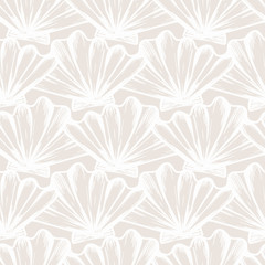 vector seamless nautical pattern with hand drawn striped shells