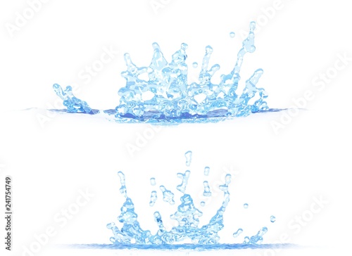 3d Illustration Of 2 Side Views Of Pretty Water Splash Mockup Isolated On White For Design Purposes Stock Illustration Adobe Stock