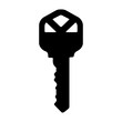 Key Silhouette - Black and white silhouette of key