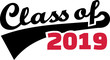Class of 2019 words with retro style black