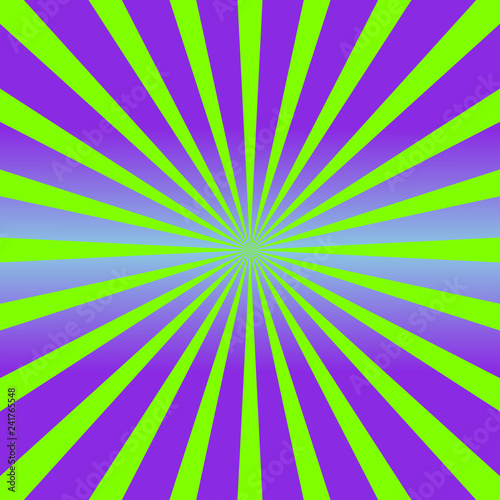 Pop art green background, retro comic rays illustration - Vector