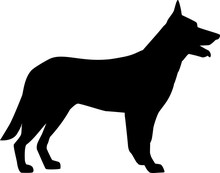 German Shepherd Silhouette Black